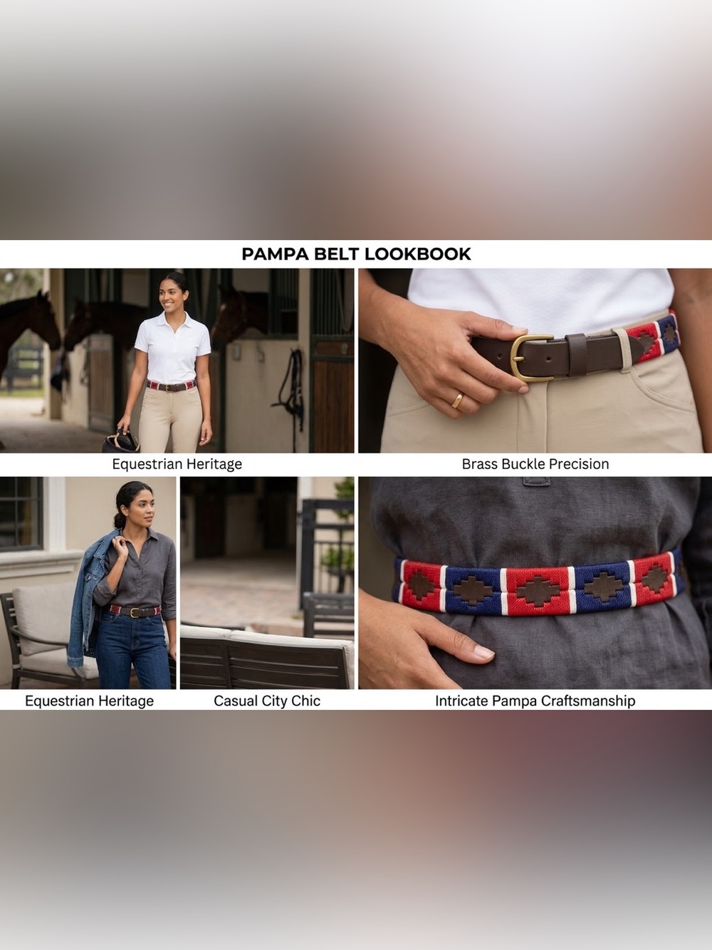 Resistance Pampa Embroidered Belt in Brown & Red Like New